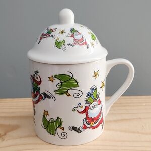 MSI Santa Christmas Holiday Ceramic Mug with Lid